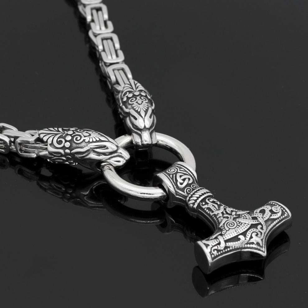 WorldNorse Fenrir Viking Thor's Hammer Necklace & Bracelet