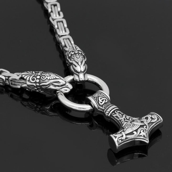WorldNorse Fenrir Viking Thor's Hammer Necklace & Bracelet