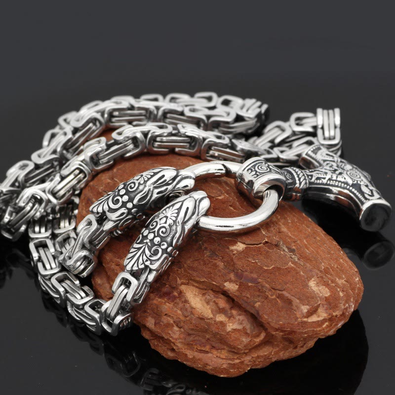 WorldNorse Fenrir Viking Thor's Hammer Necklace & Bracelet