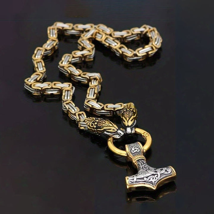 WorldNorse Fenrir Viking Thor's Hammer Necklace & Bracelet