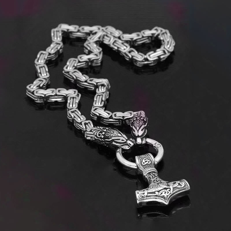 WorldNorse Fenrir Viking Thor's Hammer Necklace & Bracelet