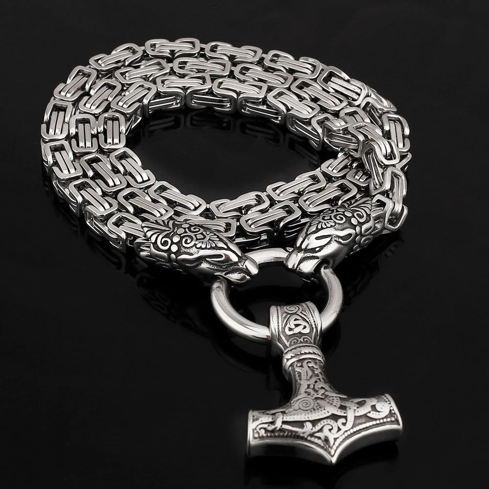 WorldNorse Fenrir Viking Thor's Hammer Necklace & Bracelet