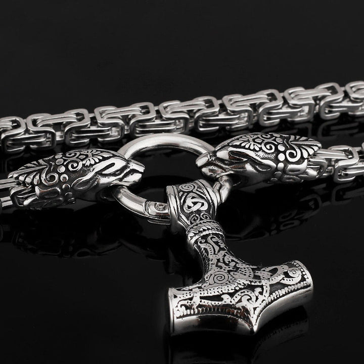 WorldNorse Fenrir Viking Thor's Hammer Necklace & Bracelet