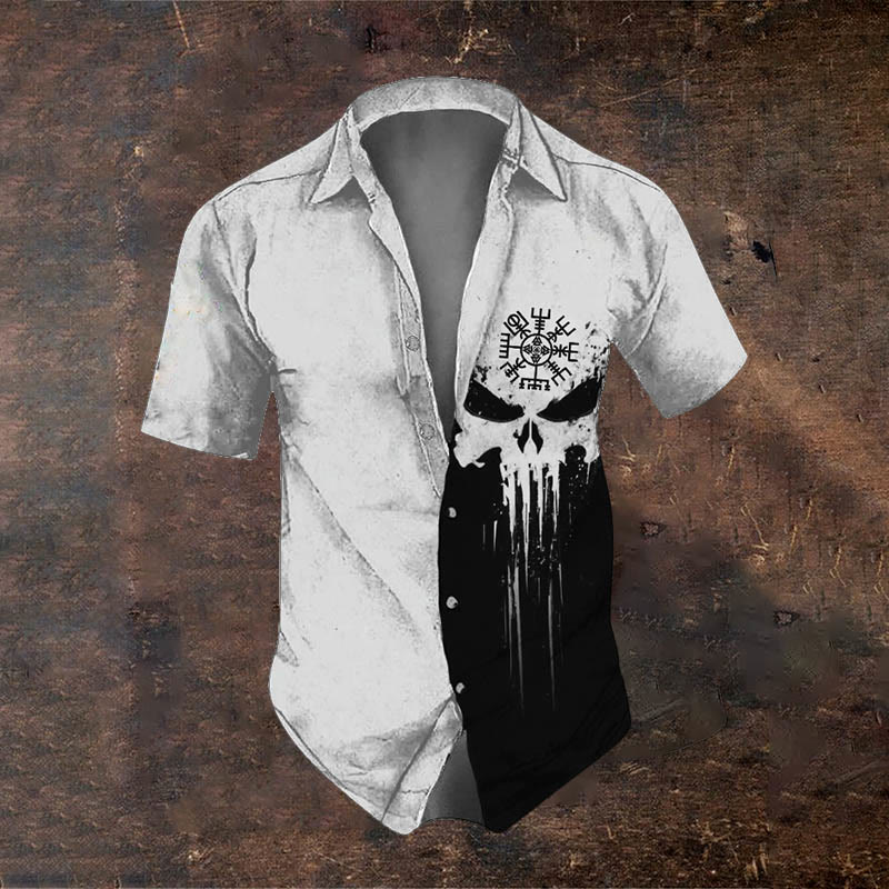 WorldNorse Vegvisir Skull Short Sleeve Shirt