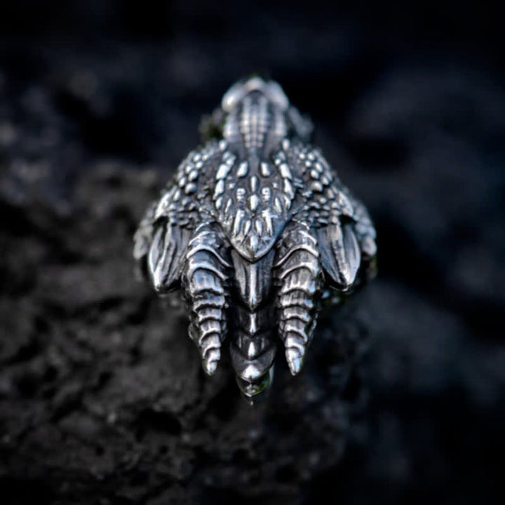 WorldNorse Men's Viking Green Eye Dragon Head Necklace