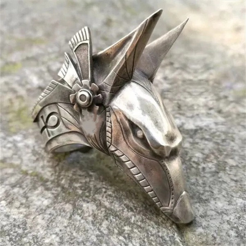 WorldNorse Vintage Anubis Egyptian Ring Punk Bier Ring - UK Size Z（US 13) - image 0