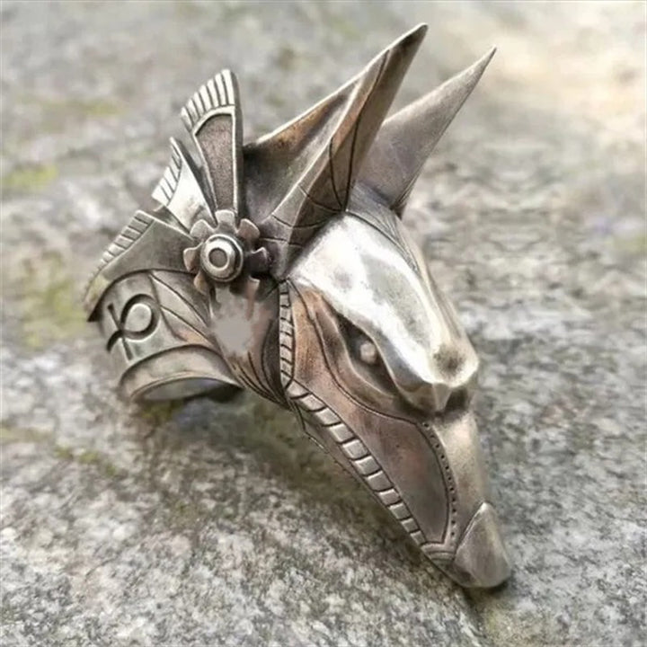 WorldNorse Vintage Anubis Egyptian Ring Punk Bier Ring - UK Size Z（US 13) - image 0