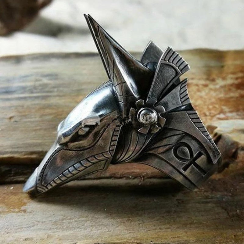 WorldNorse Vintage Anubis Egyptian Ring Punk Bier Ring - image 3