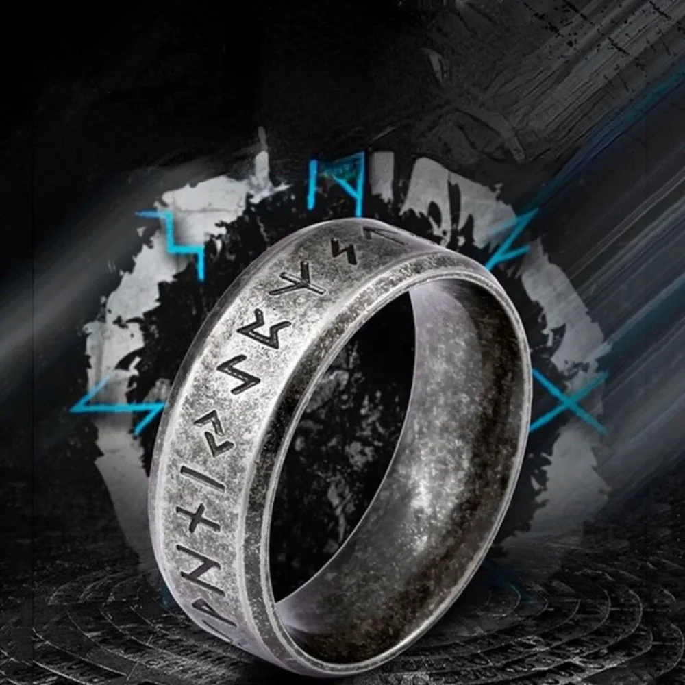 WorldNorse Vintage Viking Runes Stainless Steel Ring - image 5