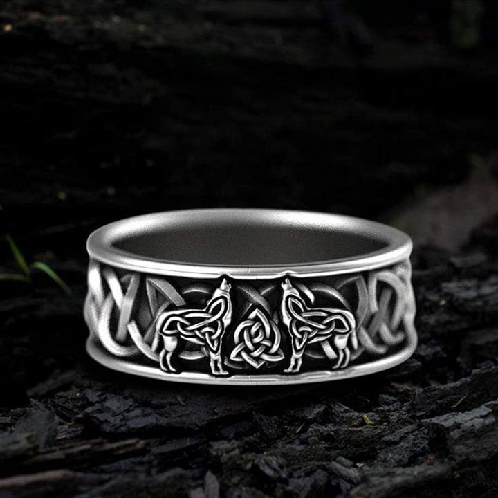 WorldNorse Fenris-wolf Stainless Steel Viking Ring - UK Size Y (US 12) - image 0