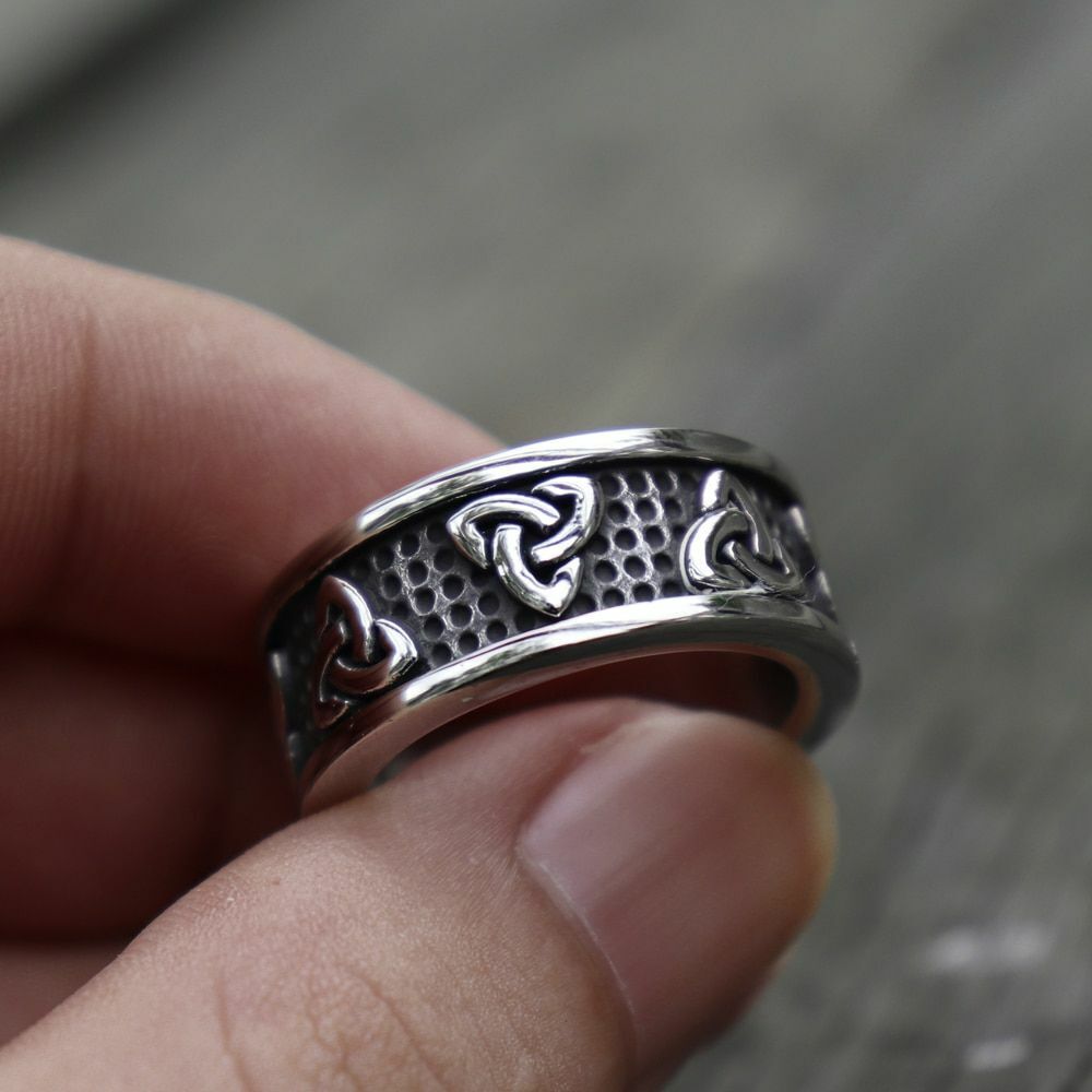 WorldNorse Triple Horn of Odin Norse Viking Ring - UK Size Z+1（US 14) - image 0