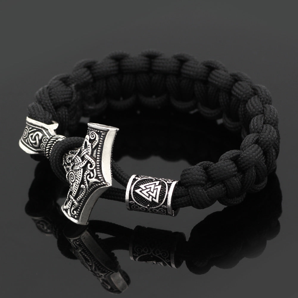 WorldNorse Thor's Hammer Braided Rope Viking Bracelet - image 2