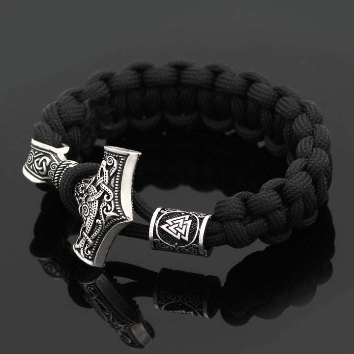 WorldNorse Thor's Hammer Braided Rope Viking Bracelet - image 2