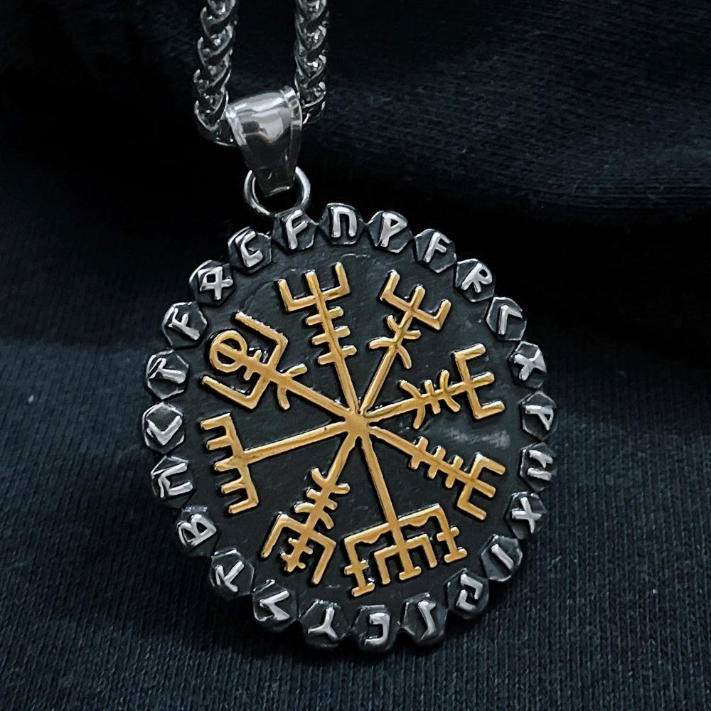 WorldNorse Classic Odin Viking Compass Rune Necklace - image 3