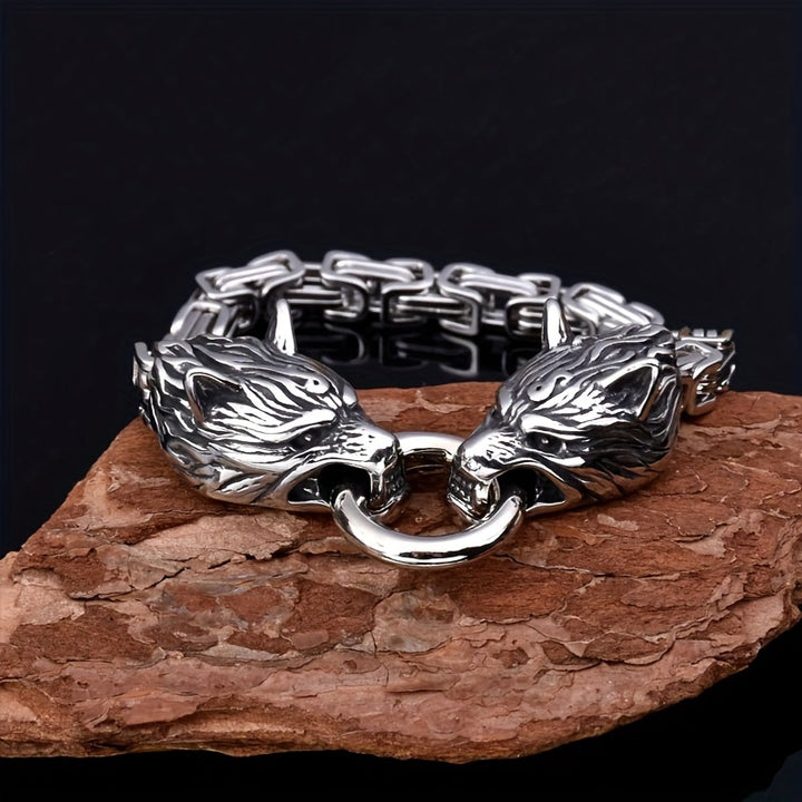 WorldNorse Vintage Viking Mjolnir With Wolves Necklace & Bracelet