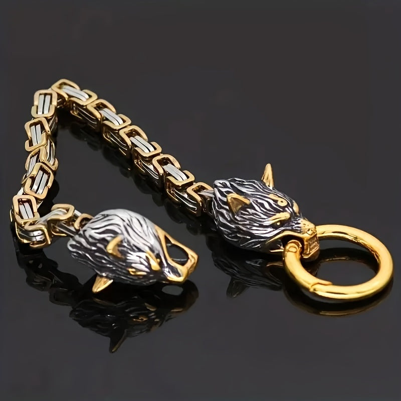 WorldNorse Vintage Viking Mjolnir With Wolves Necklace & Bracelet