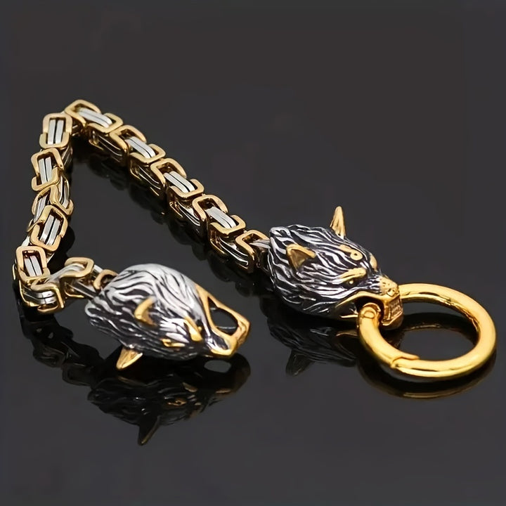 WorldNorse Vintage Viking Mjolnir With Wolves Necklace & Bracelet