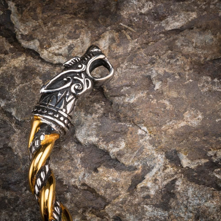 WorldNorse Norse Dual Head Dragon Bracelet