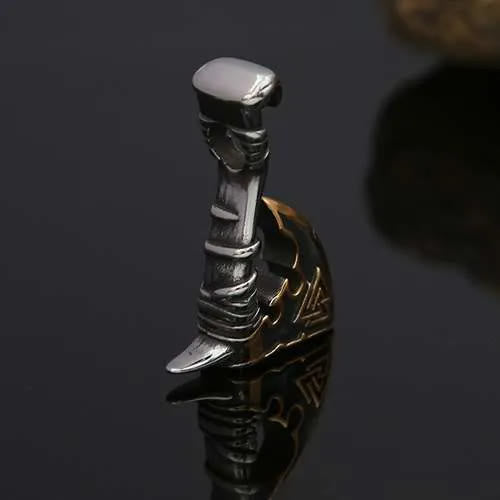 WorldNorse Viking Valknut Axe Necklace