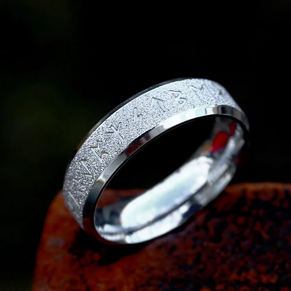 WorldNorse Round Simple Viking Rune Ring - Silver - 6mm - UK Size Z（US 13) - image 7