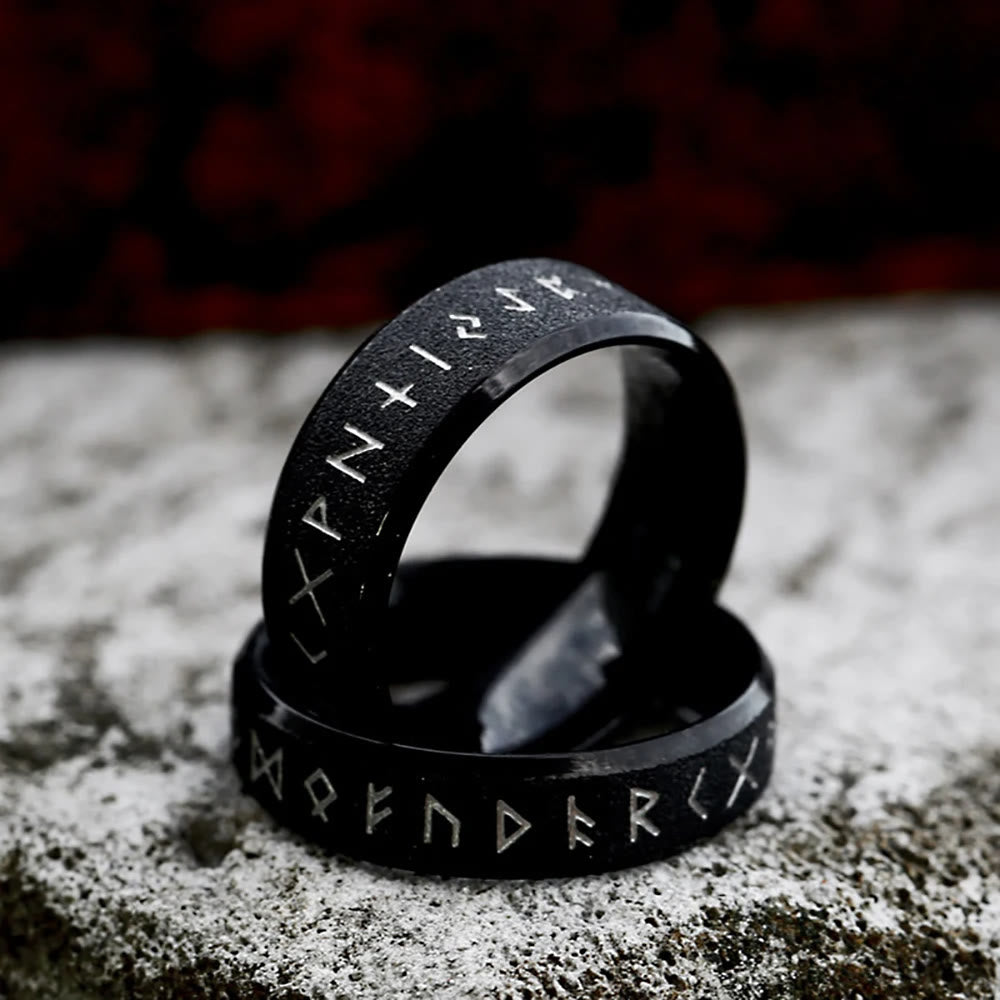WorldNorse Round Simple Viking Rune Ring - image 0