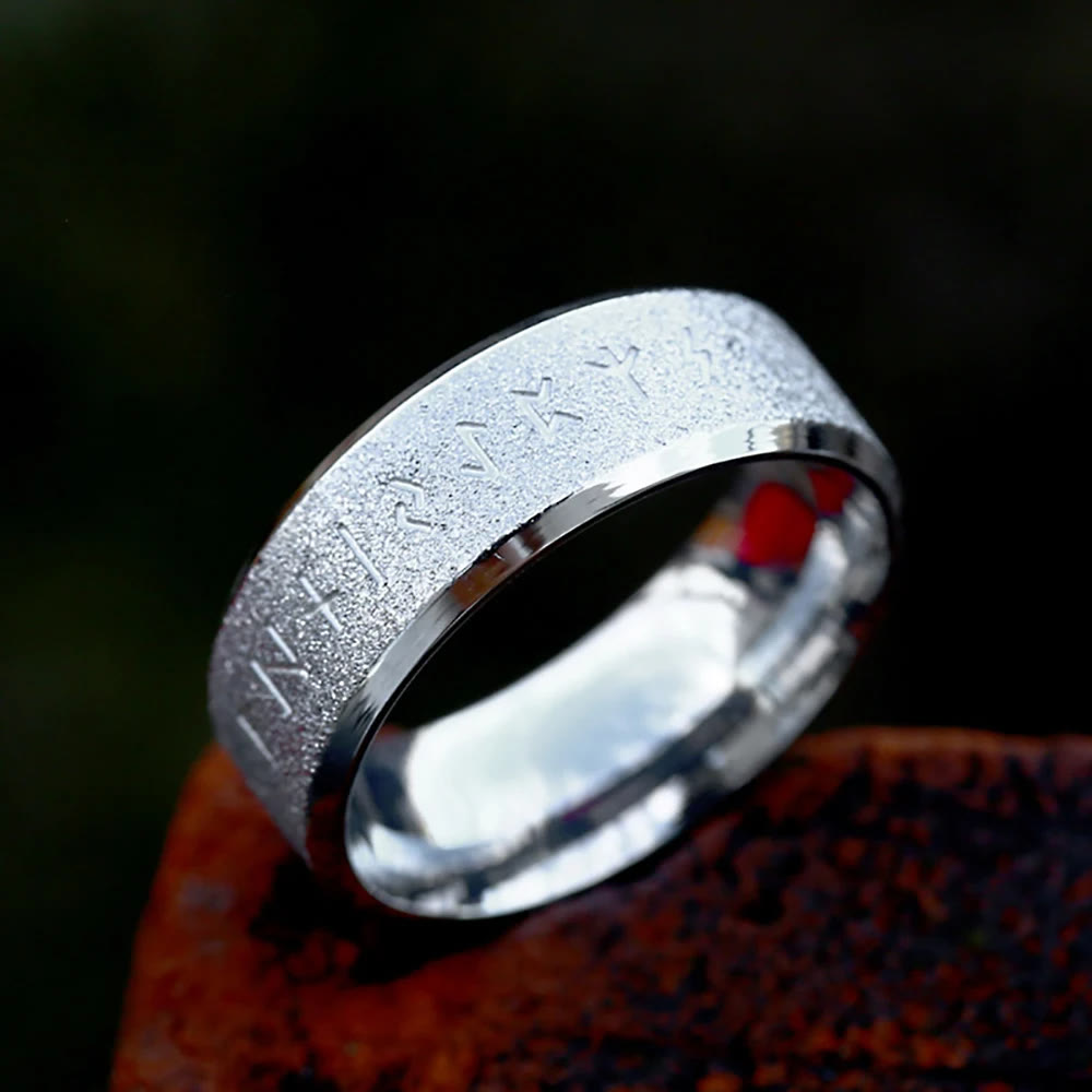 WorldNorse Round Simple Viking Rune Ring - Silver - 8mm - UK Size Z（US 13) - image 8