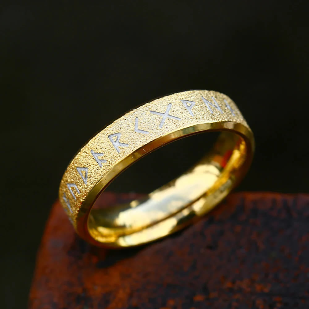 WorldNorse Round Simple Viking Rune Ring - Gold - 6mm - UK Size Z（US 13) - image 4