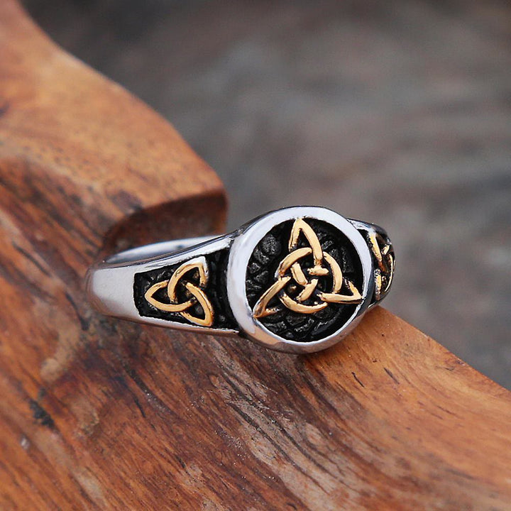 WorldNorse Vintage Triangle Viking Ring - Gold - UK Size Z（US 13) - image 4