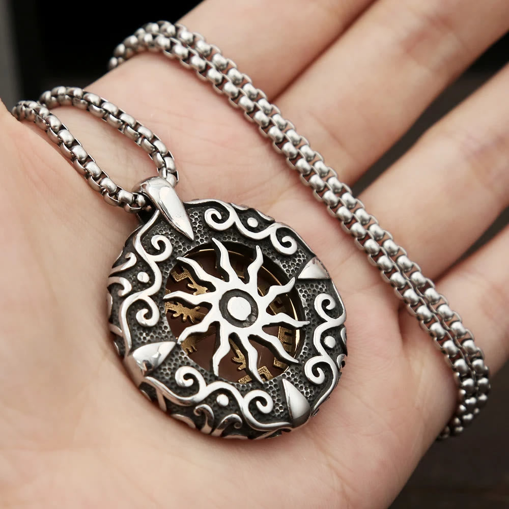 WorldNorse Nordic Rune Hollow Vegvisir Necklace