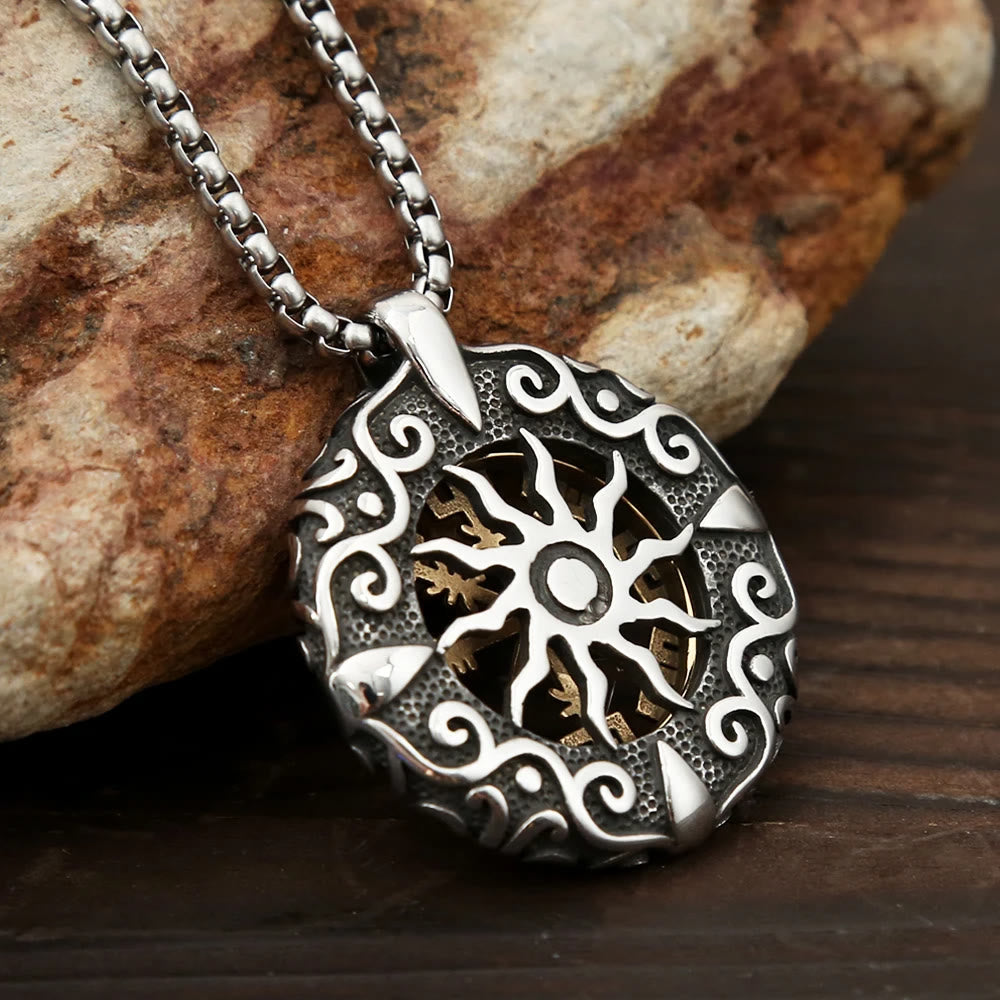 WorldNorse Nordic Rune Hollow Vegvisir Necklace