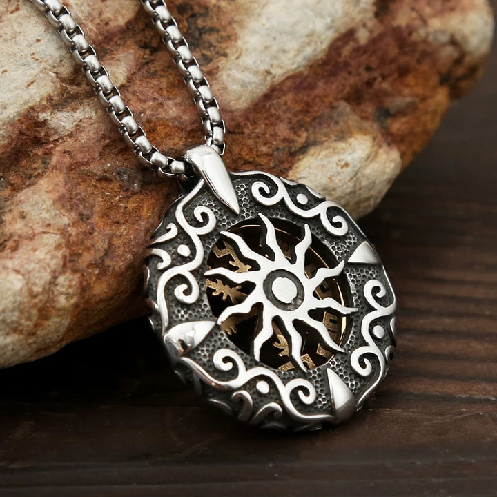 WorldNorse Nordic Rune Hollow Vegvisir Necklace