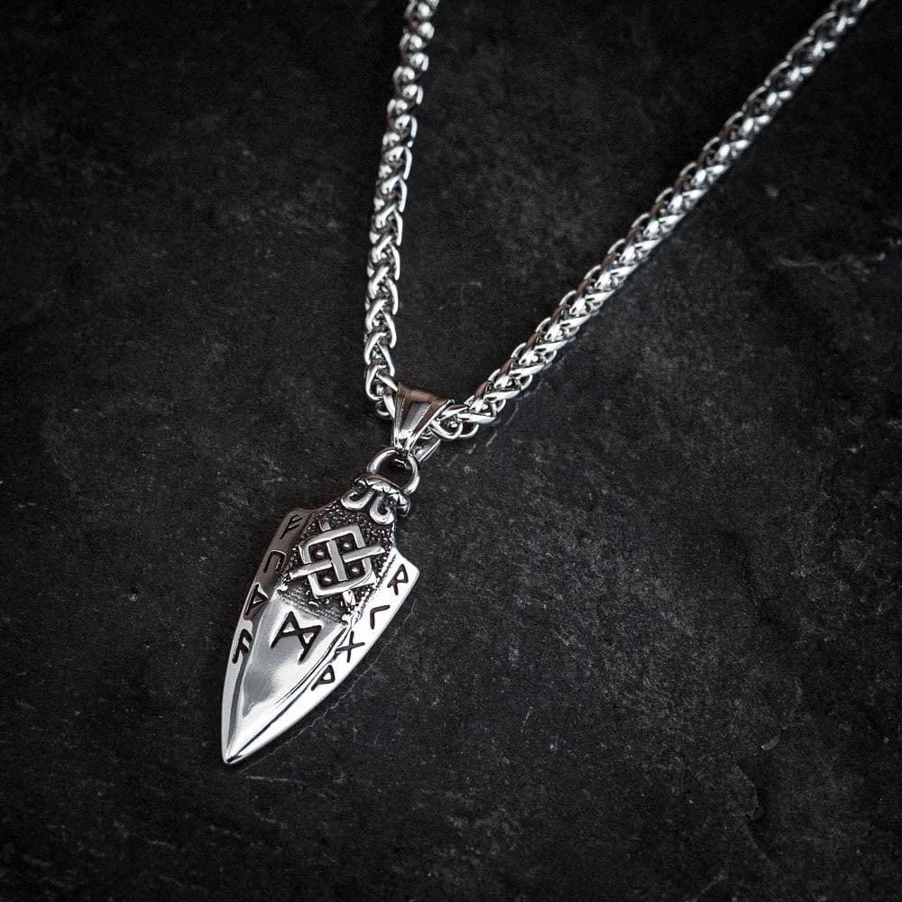 WorldNorse Spear Rune Triple Horn Of Odin Necklace