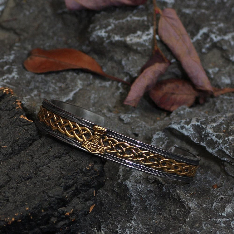 WorldNorse Stainless Steel Vikings Style Mjolnir Bracelet - image 2