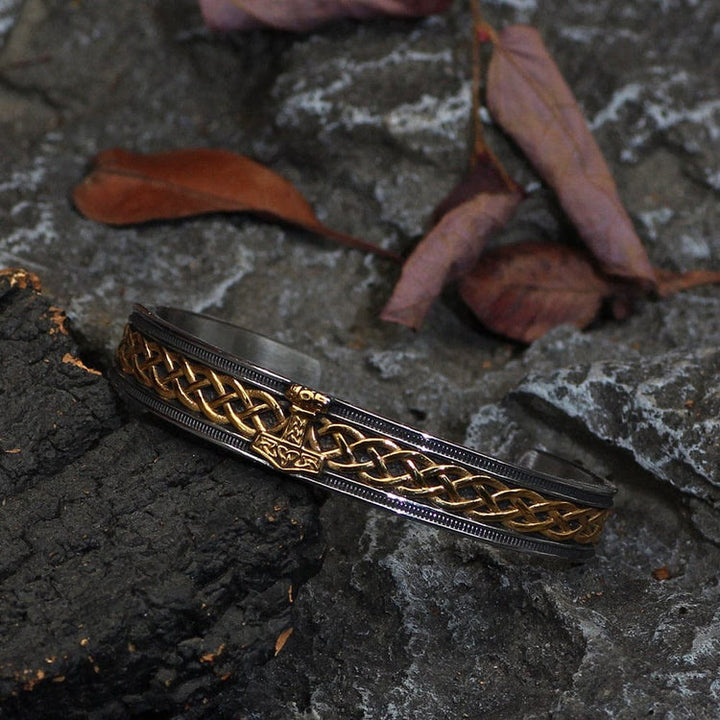 WorldNorse Stainless Steel Vikings Style Mjolnir Bracelet - image 2
