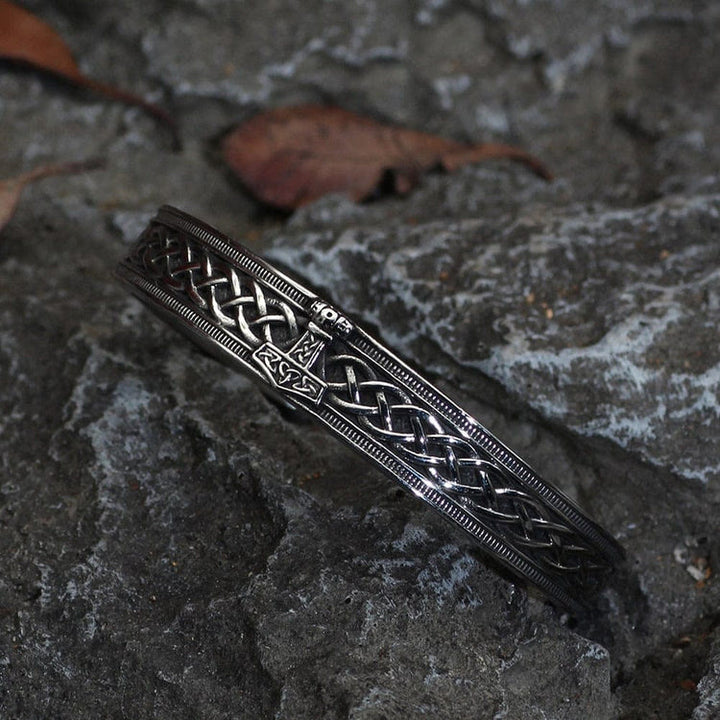 WorldNorse Stainless Steel Vikings Style Mjolnir Bracelet - Silver - image 3
