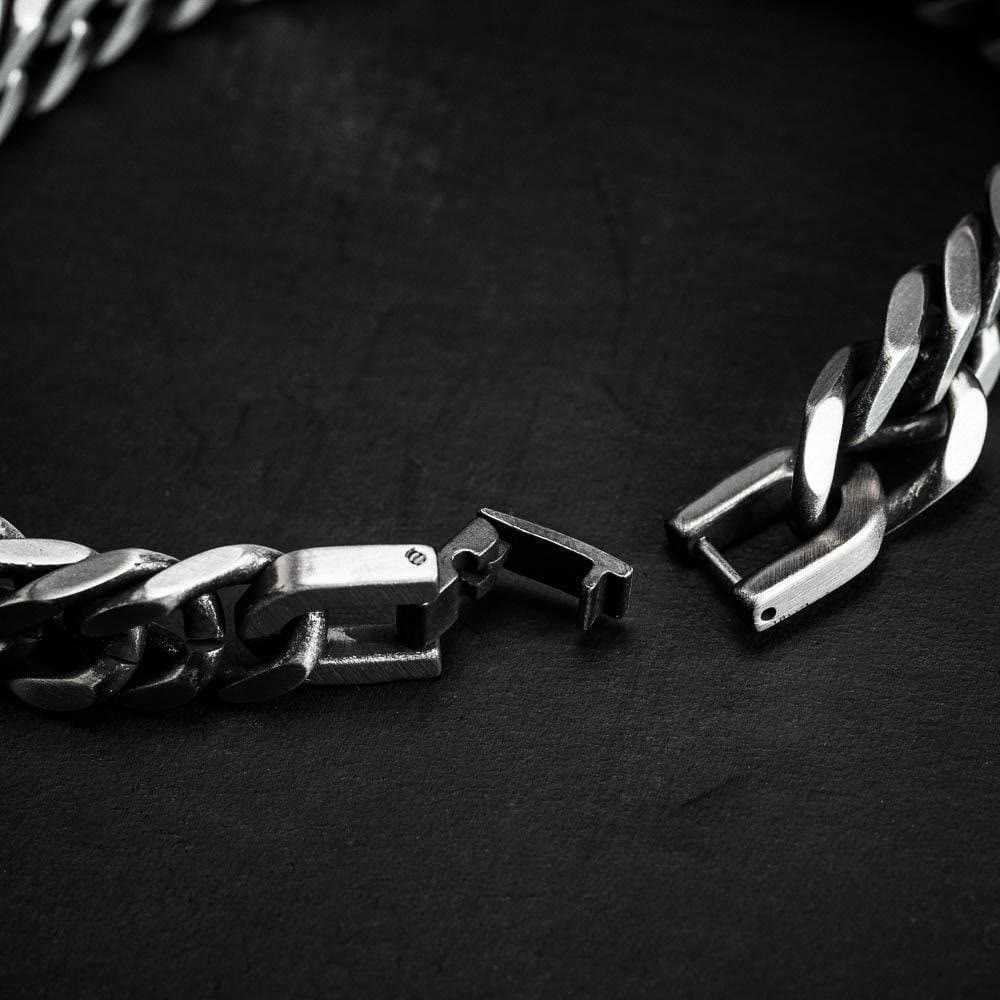 WorldNorse Thick Chain Dragon Weave Cuban Bracelet