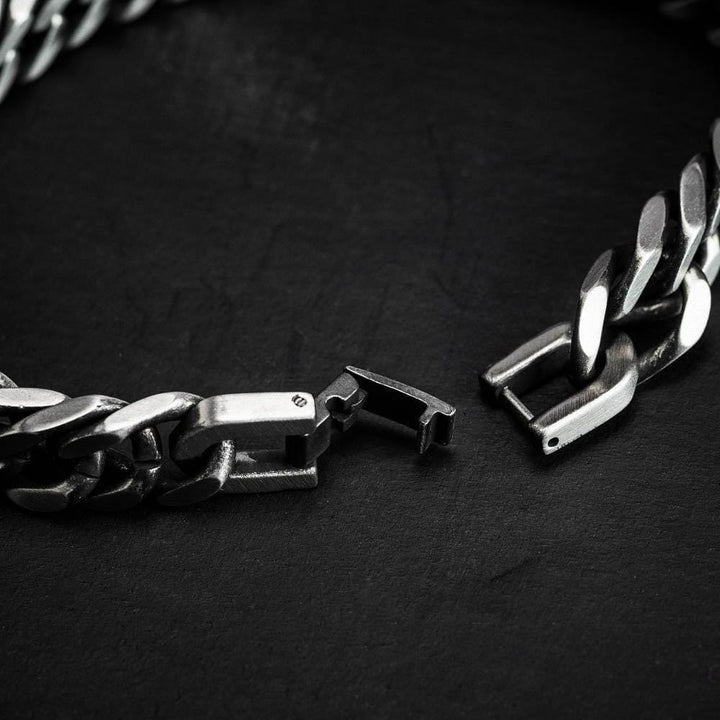 WorldNorse Thick Chain Dragon Weave Cuban Bracelet