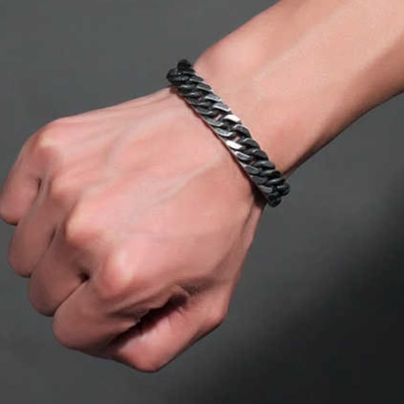 WorldNorse Thick Chain Dragon Weave Cuban Bracelet
