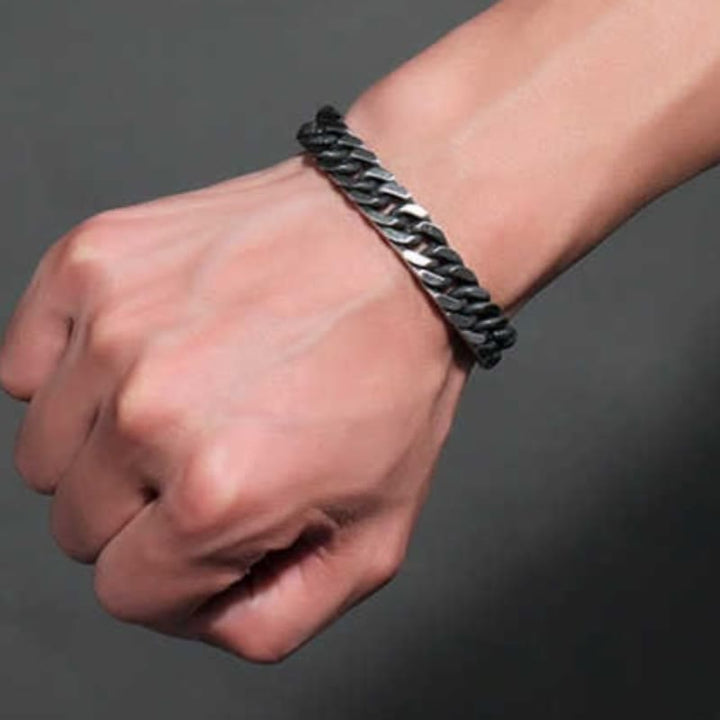 WorldNorse Thick Chain Dragon Weave Cuban Bracelet