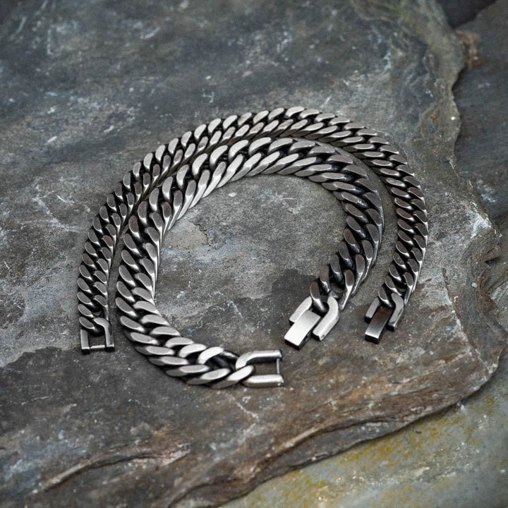 WorldNorse Thick Chain Dragon Weave Cuban Bracelet