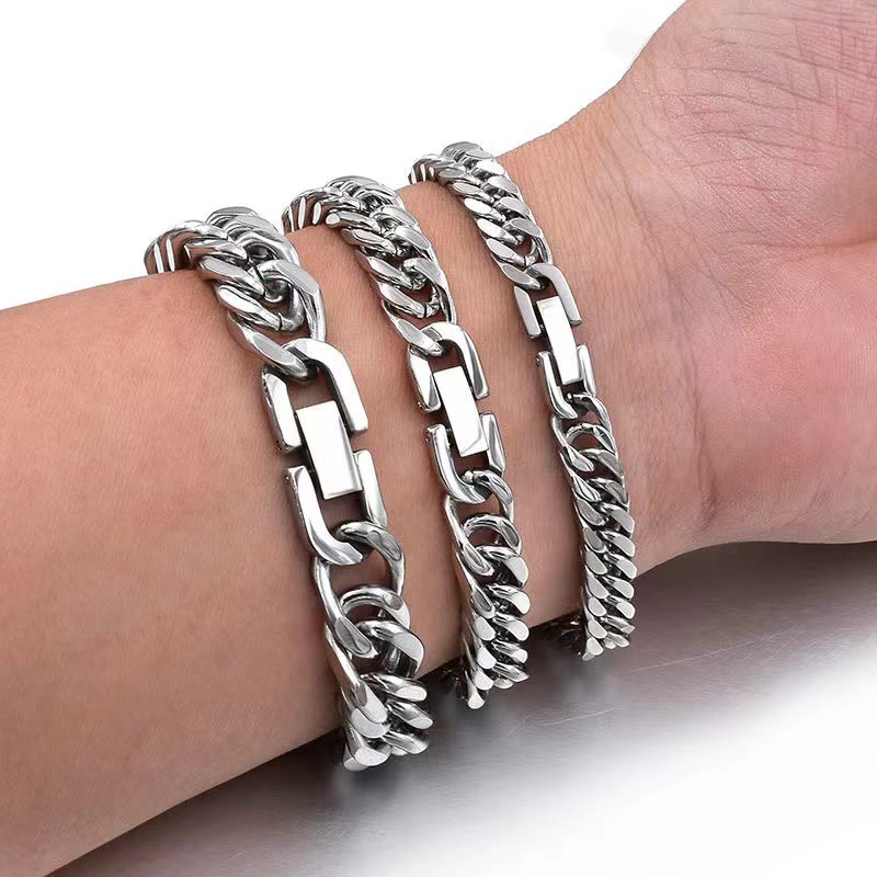 WorldNorse Thick Chain Dragon Weave Cuban Bracelet
