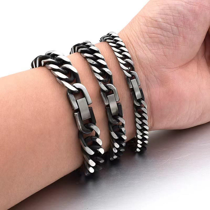 WorldNorse Thick Chain Dragon Weave Cuban Bracelet