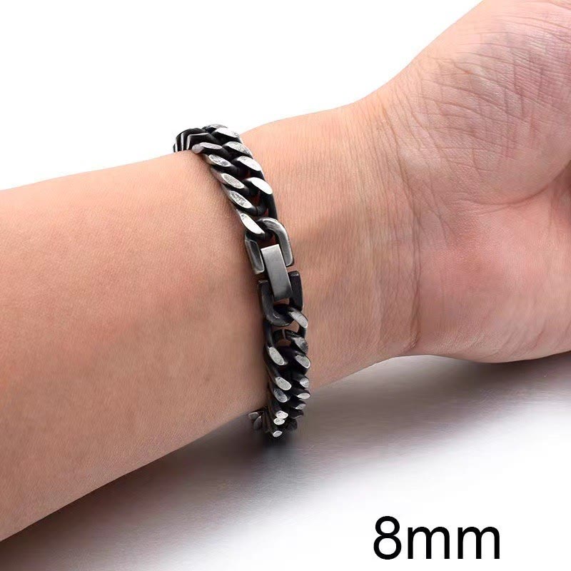 WorldNorse Thick Chain Dragon Weave Cuban Bracelet - Retro - 8mm - 22cm - image 8