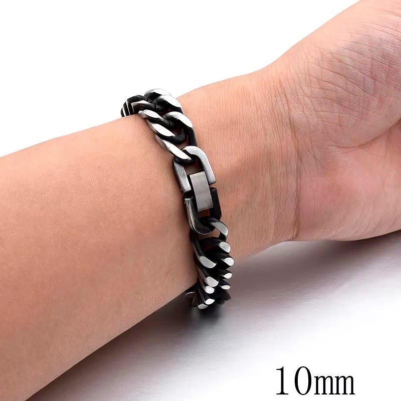 WorldNorse Thick Chain Dragon Weave Cuban Bracelet