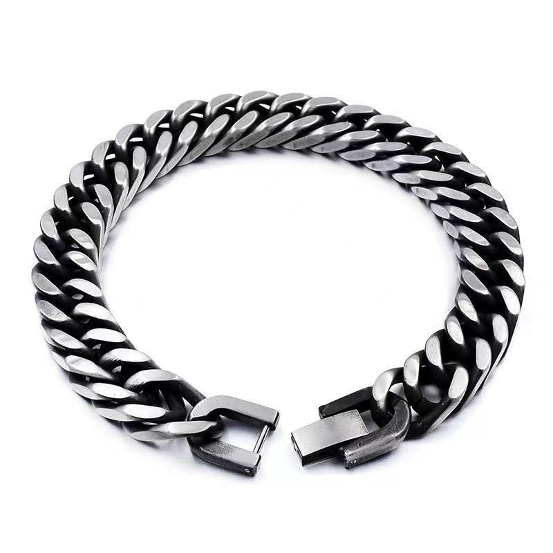 WorldNorse Thick Chain Dragon Weave Cuban Bracelet