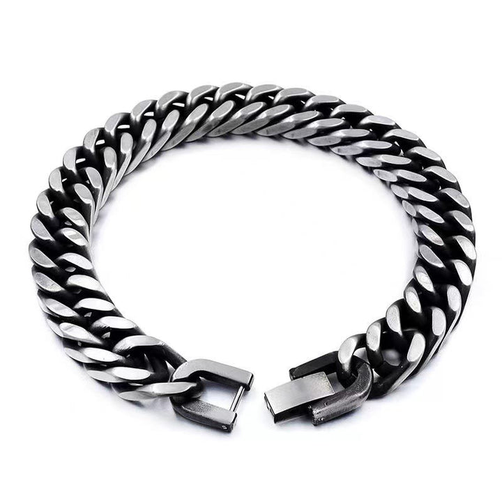 WorldNorse Thick Chain Dragon Weave Cuban Bracelet