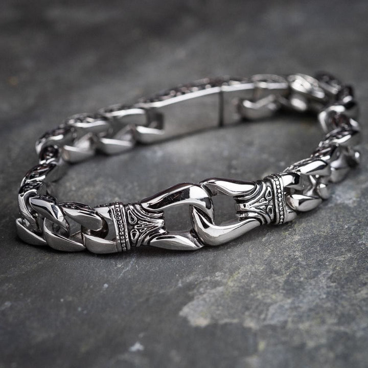 WorldNorse Retro Totem Celtic Knot Chunky Curb Link Bracelet