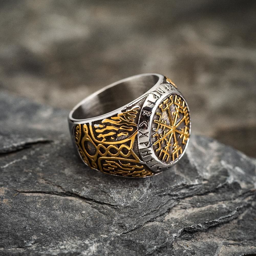 WorldNorse Nordic Vegvisir Compass Navigation Viking Ring - image 2