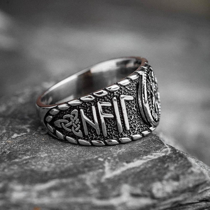 WorldNorse Vegvisir And Runes Stainless Steel Viking Ring - image 15