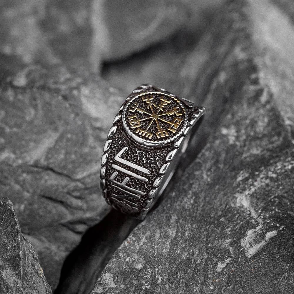 WorldNorse Vegvisir And Runes Stainless Steel Viking Ring - image 4